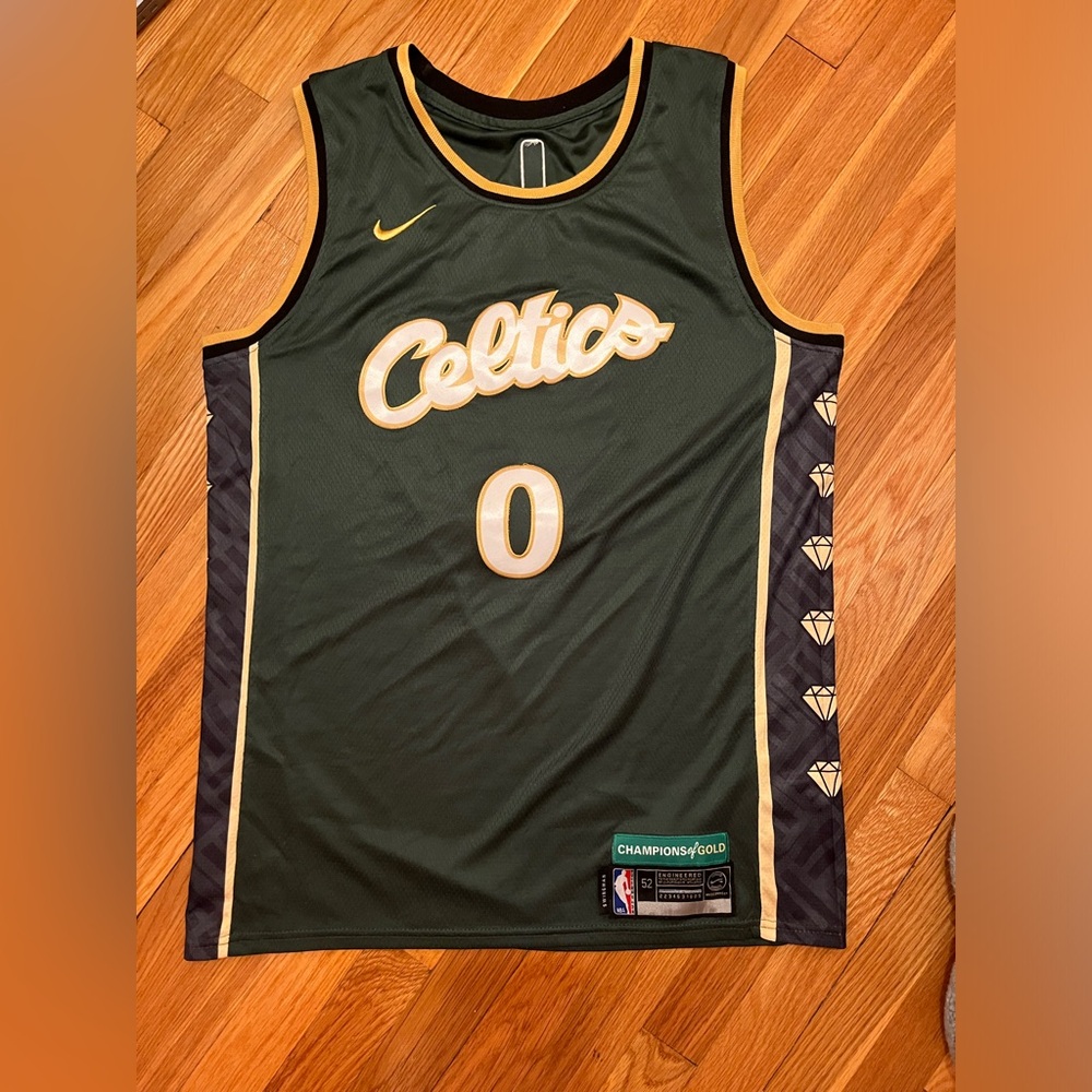 Jason Tatum Championship Gold City Series Boston Celtics Stitched Jersey